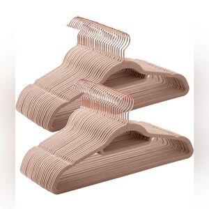 NEW Velvet Hangers, Rose Gold Swivel Hook, Non-Slip, Space-Saving, 50 Pale Brown